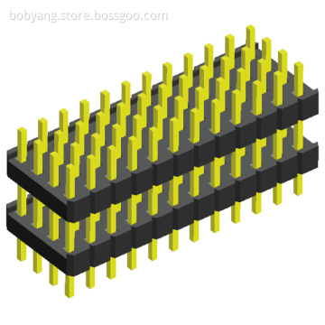 2.54mm Pin Header Four Row Double Plastic Straight
